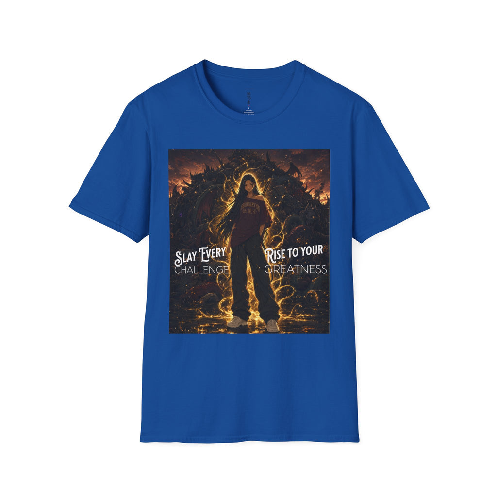 Anime Warrior T-Shirt — "Slay Every Challenge, Rise to Your Greatness"