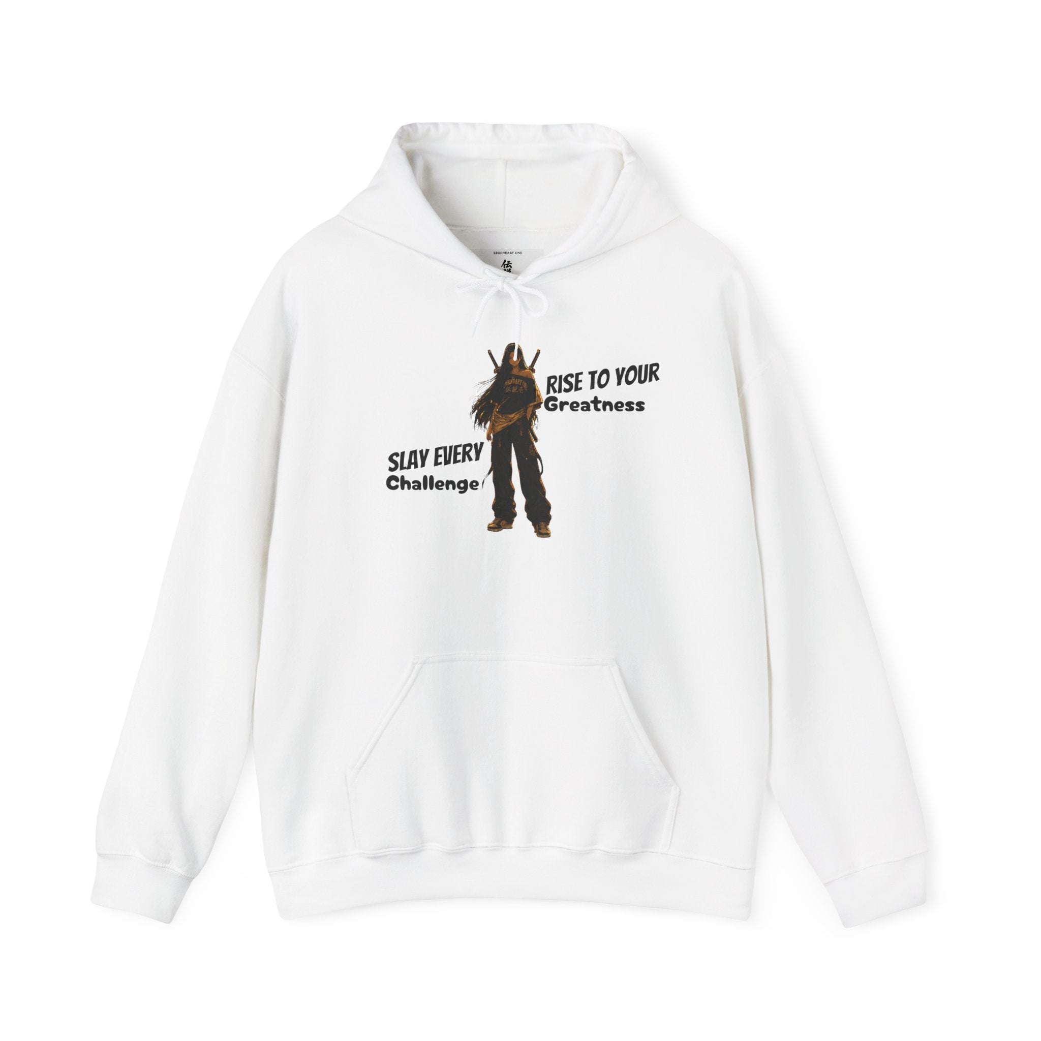 Dark Fantasy Anime Warrior Hoodie — "Slay Every Challenge, Rise to Your Greatness"