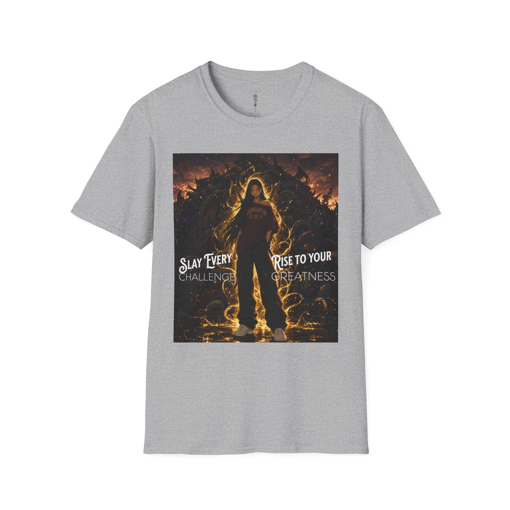 Anime Warrior T-Shirt — "Slay Every Challenge, Rise to Your Greatness"