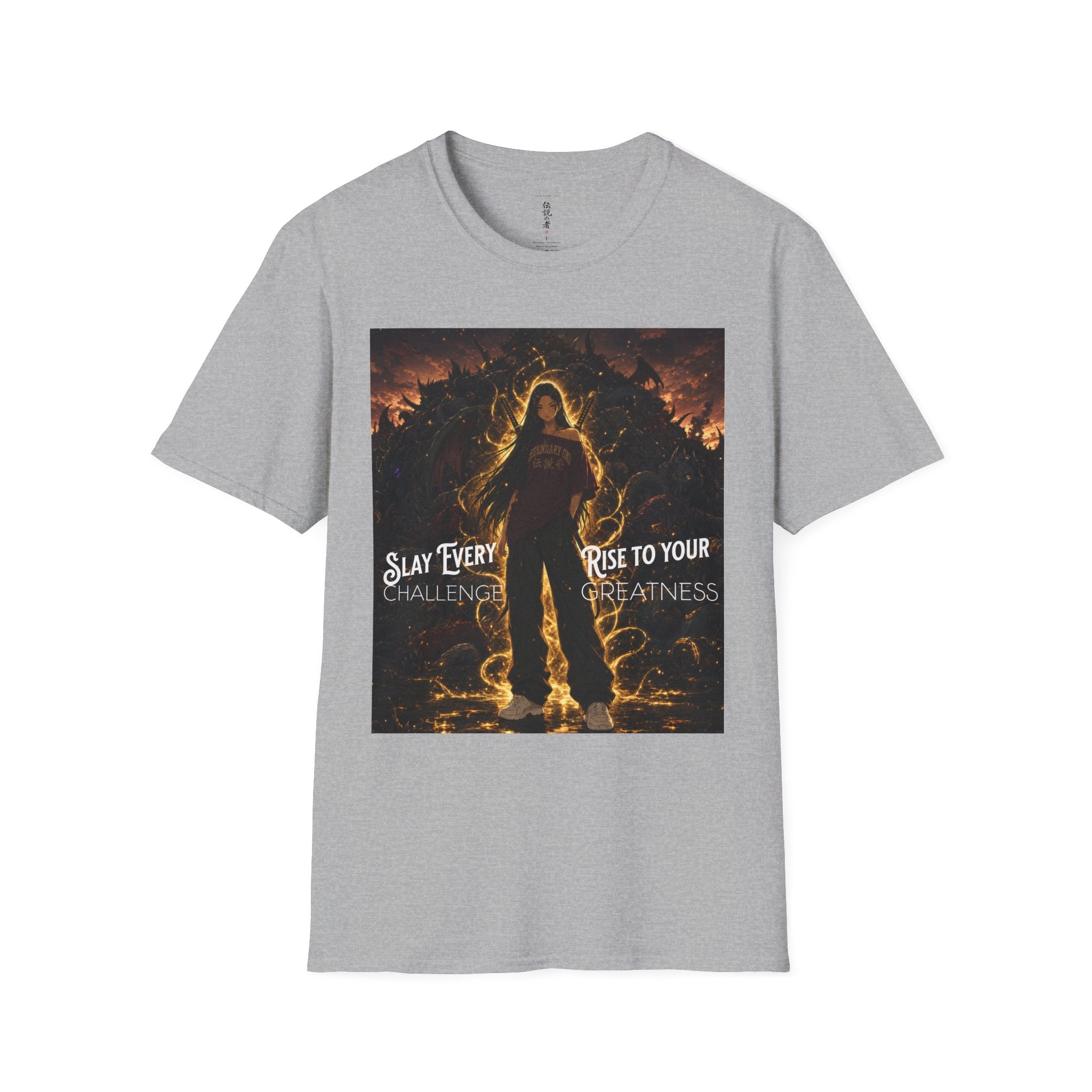 Anime Warrior T-Shirt — "Slay Every Challenge, Rise to Your Greatness"