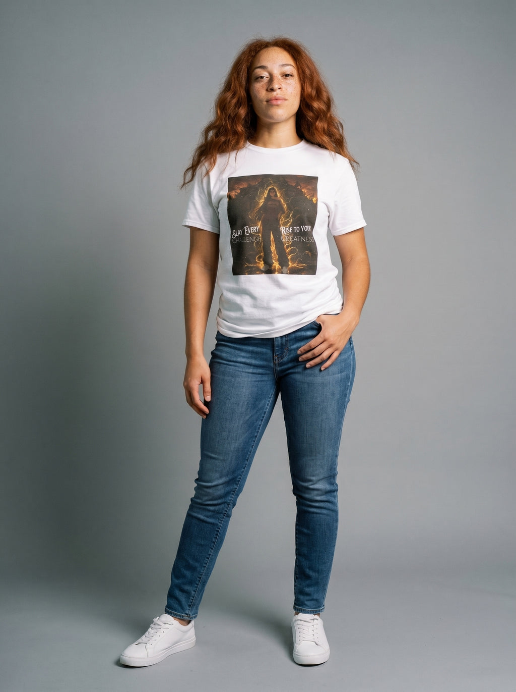 Anime Warrior T‑Shirt — "Slay Every Challenge, Rise to Your Greatness"