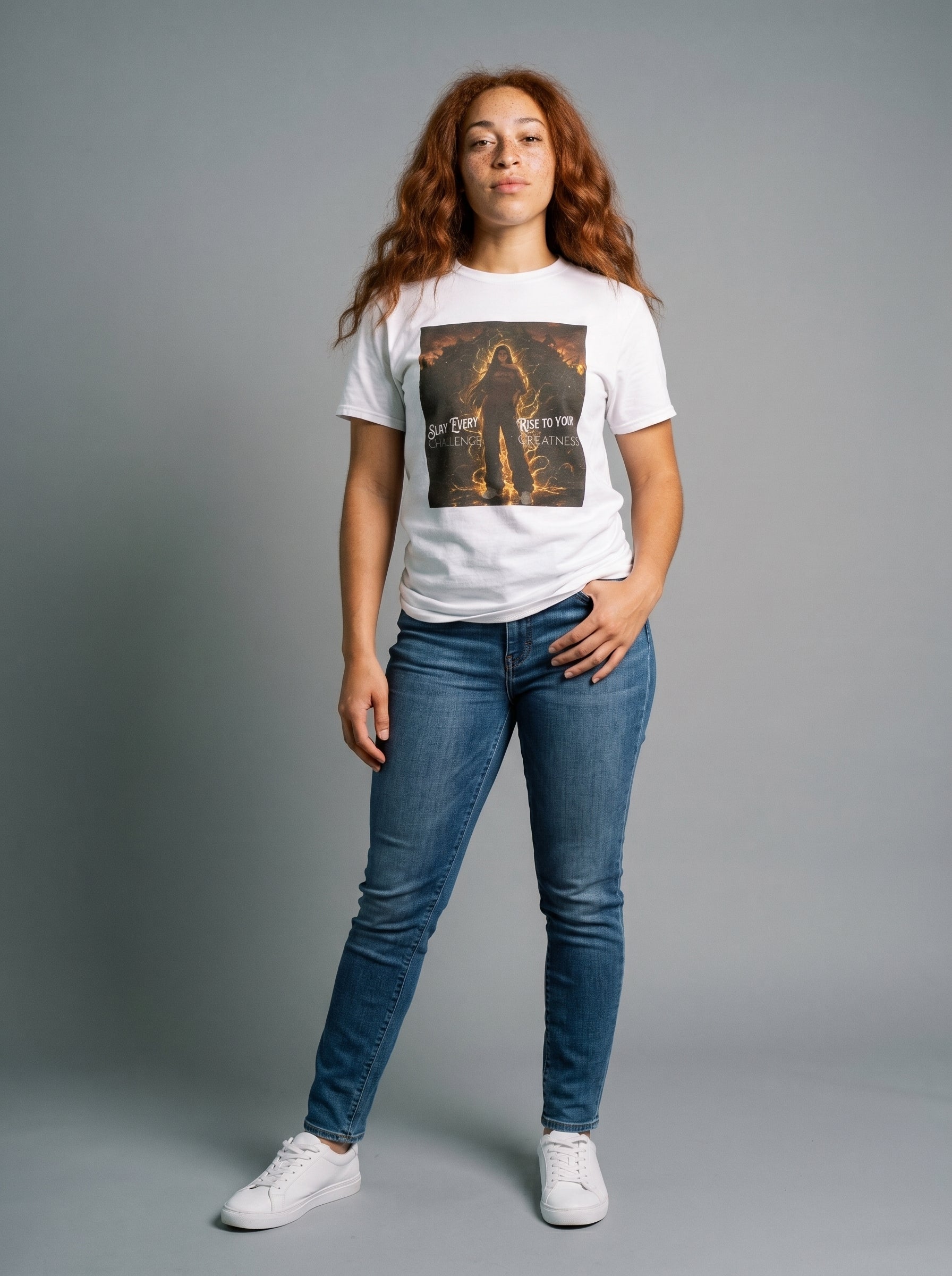 Anime Warrior T‑Shirt — "Slay Every Challenge, Rise to Your Greatness"