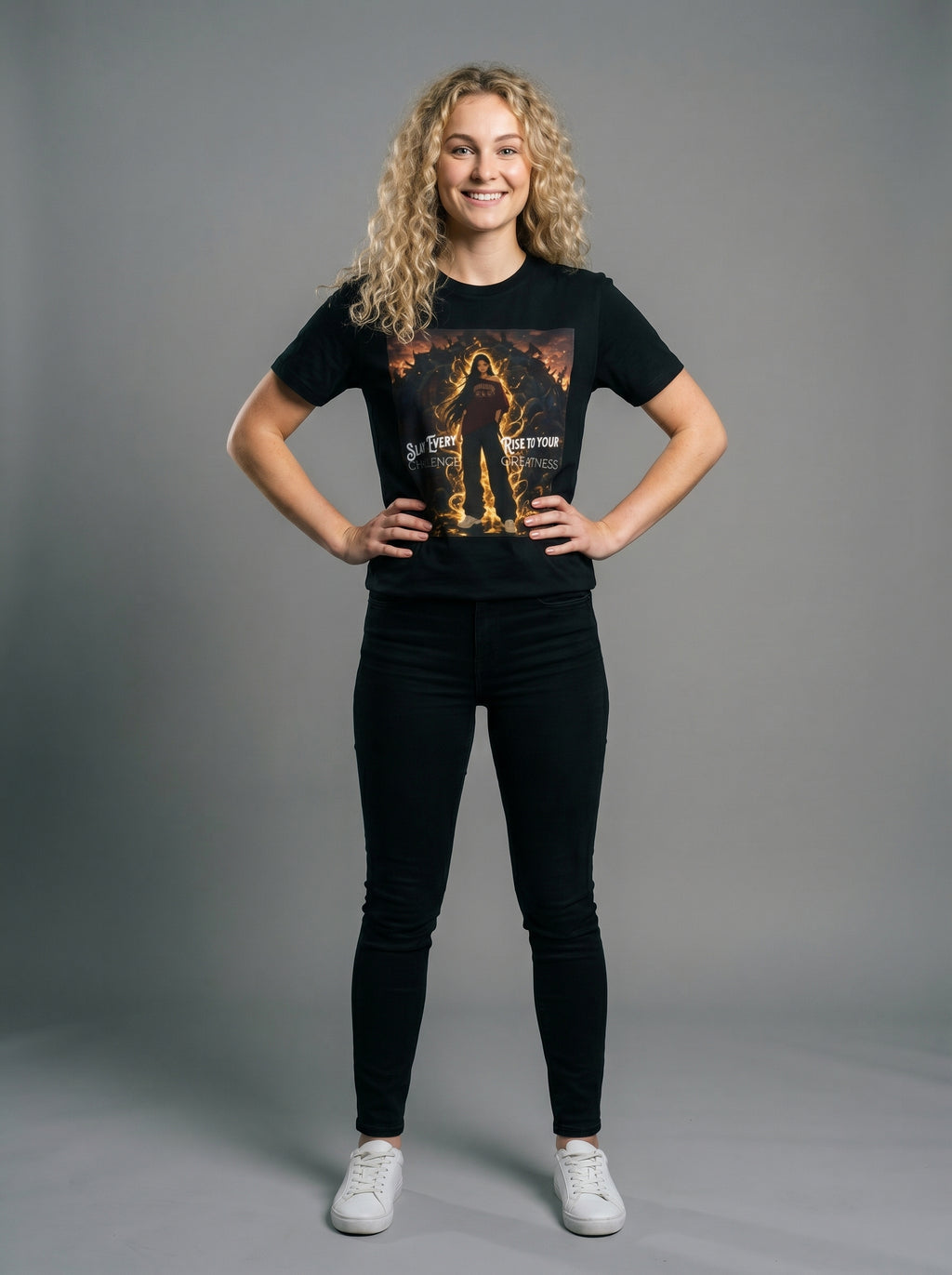 Anime Warrior Tee — "Slay Every Challenge, Rise to Your Greatness"