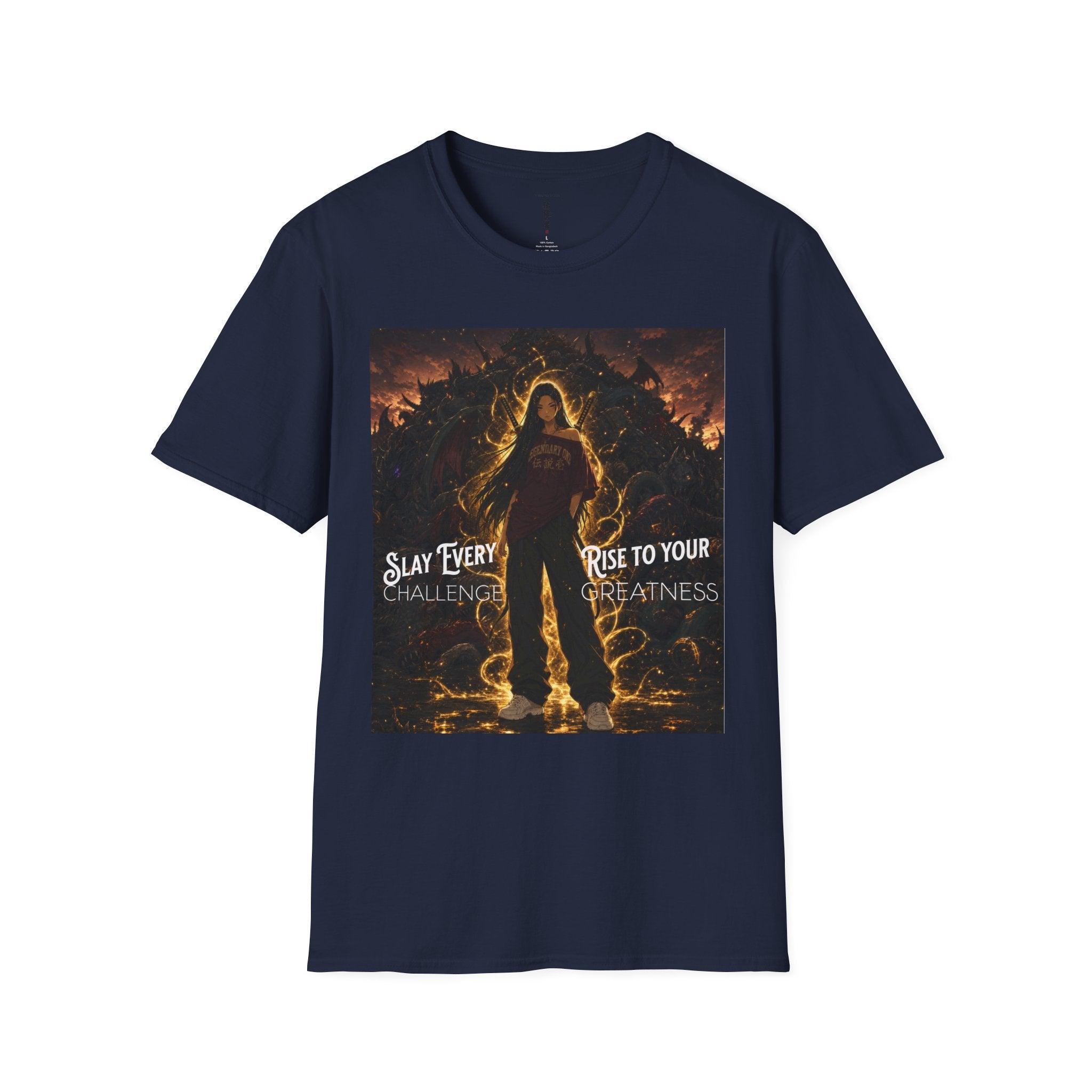 Anime Warrior T-Shirt — "Slay Every Challenge, Rise to Your Greatness"