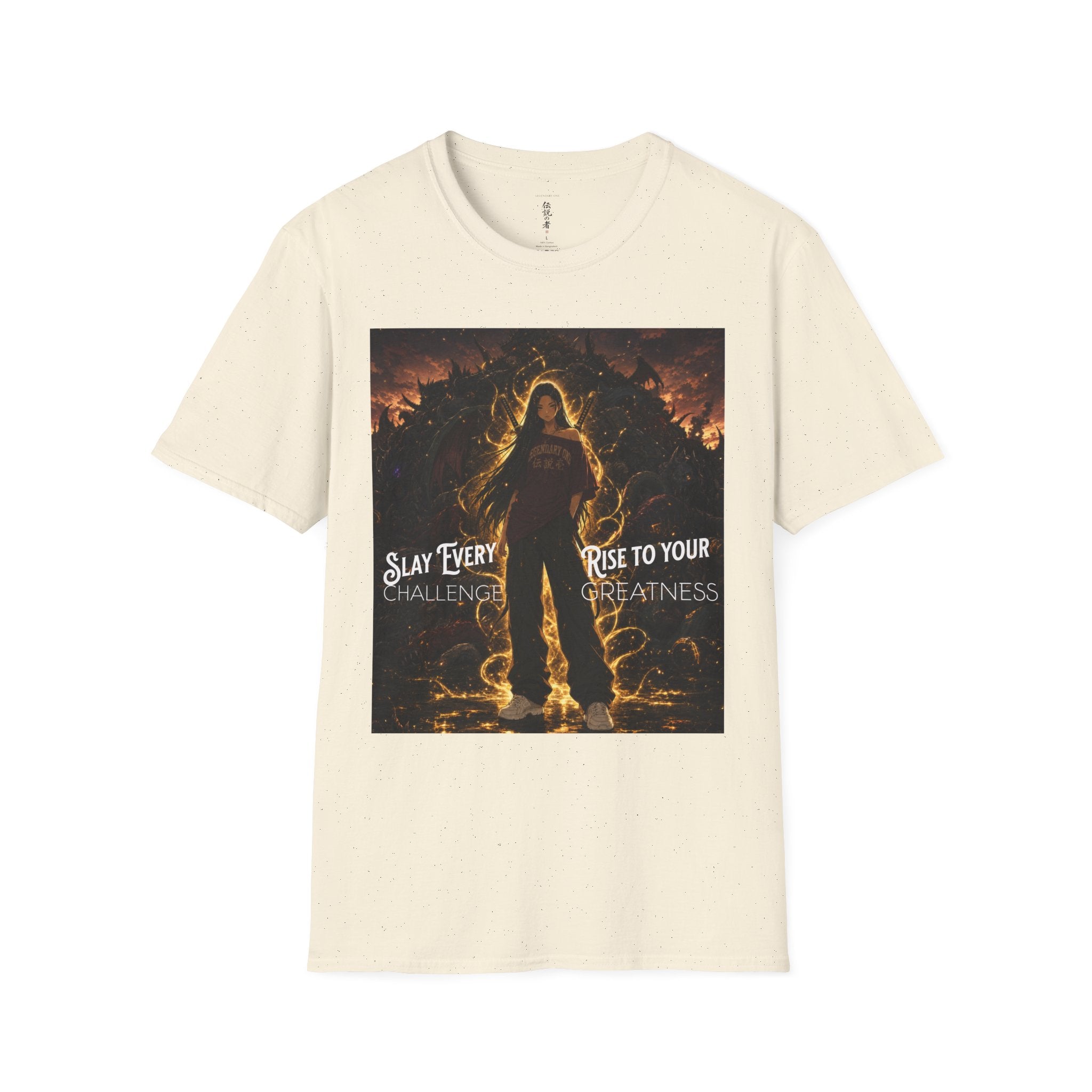 Anime Warrior T-Shirt — "Slay Every Challenge, Rise to Your Greatness"