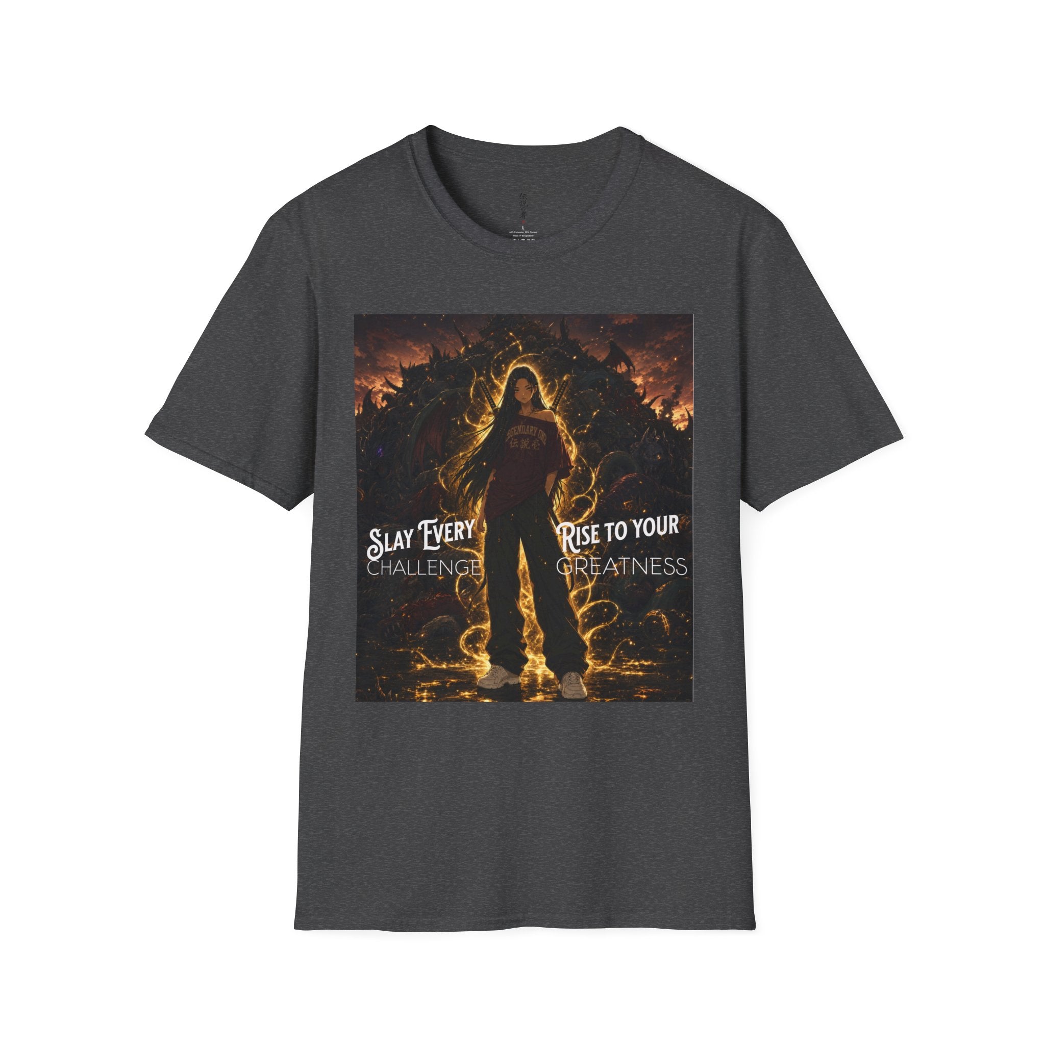 Anime Warrior T-Shirt — "Slay Every Challenge, Rise to Your Greatness"