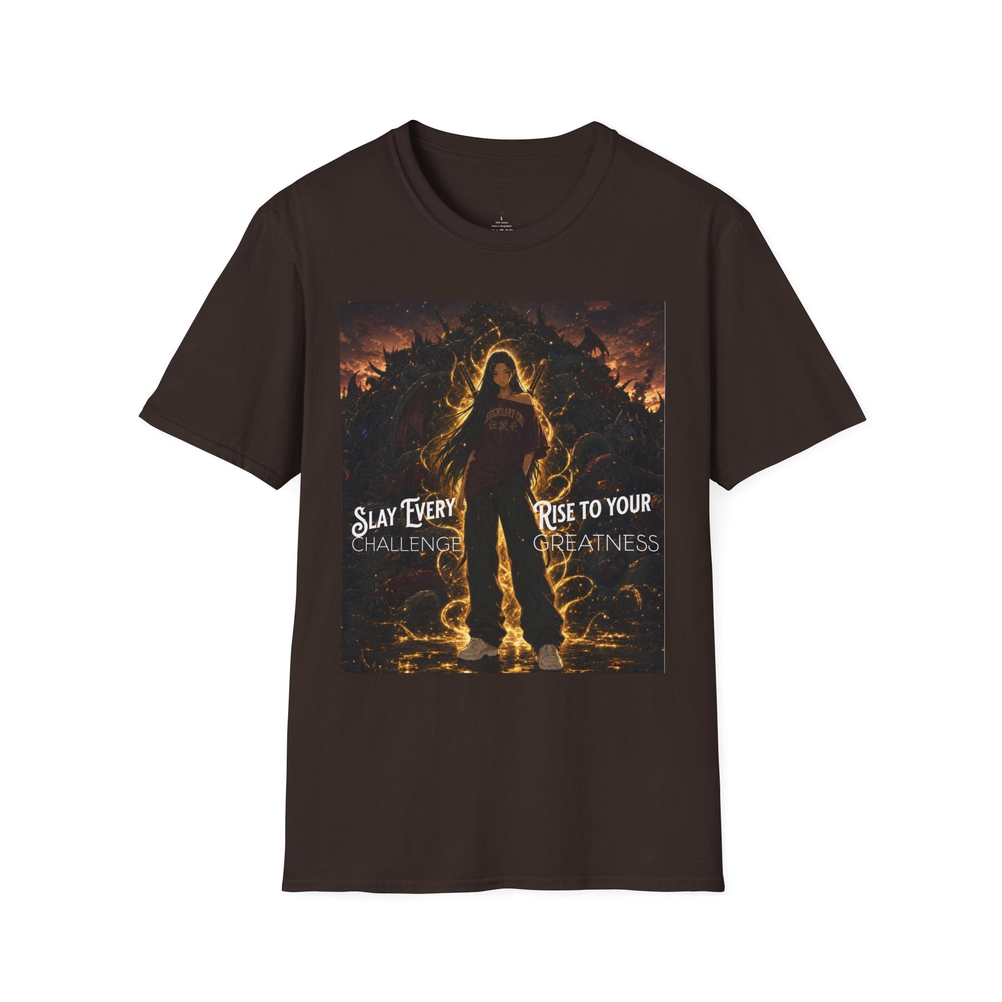 Anime Warrior T-Shirt — "Slay Every Challenge, Rise to Your Greatness"