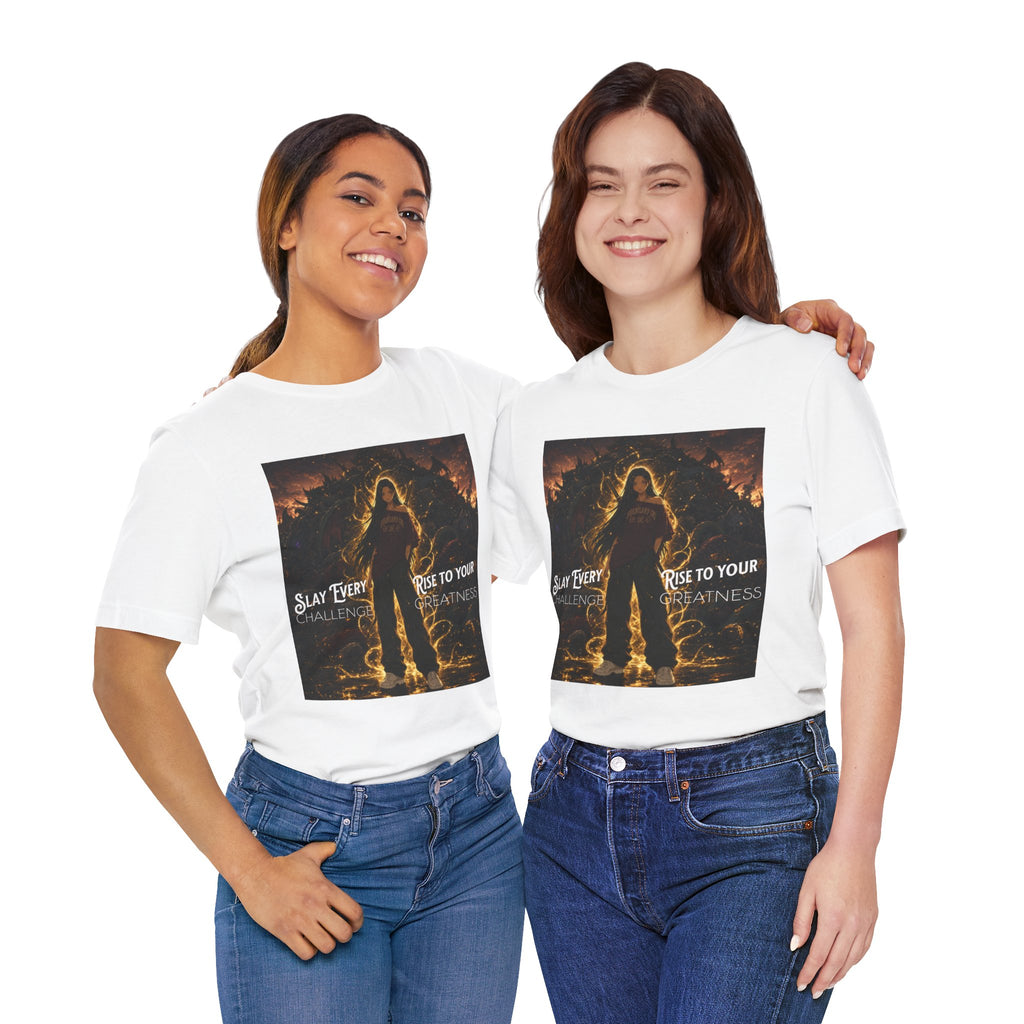 Anime Warrior T‑Shirt — "Slay Every Challenge, Rise to Your Greatness"