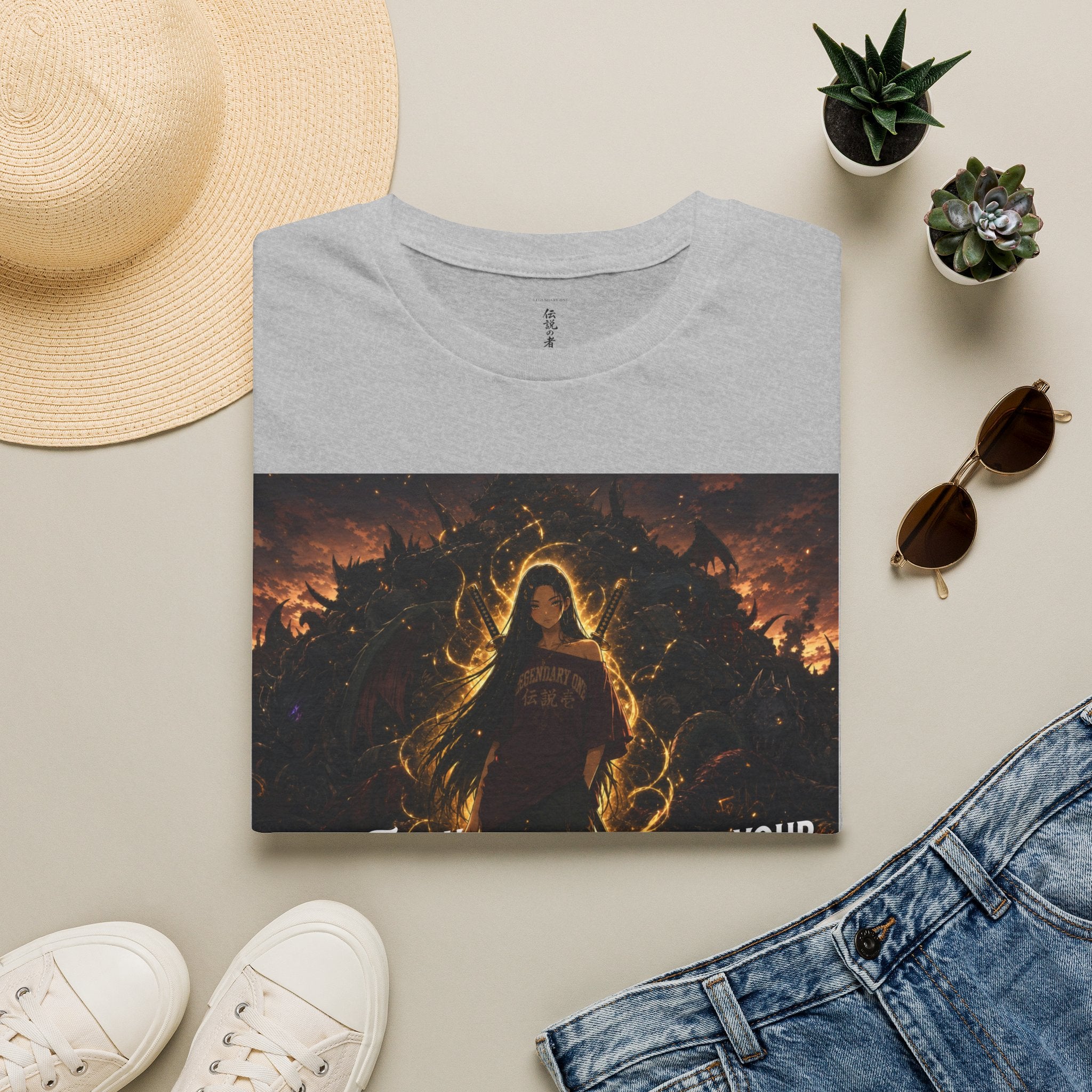 Anime Warrior T-Shirt — "Slay Every Challenge, Rise to Your Greatness"