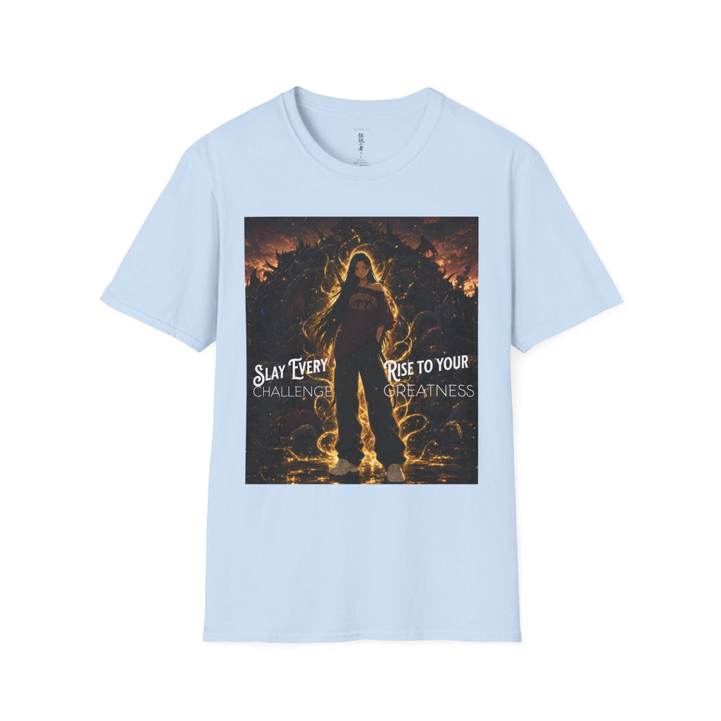 Anime Warrior T-Shirt — "Slay Every Challenge, Rise to Your Greatness"
